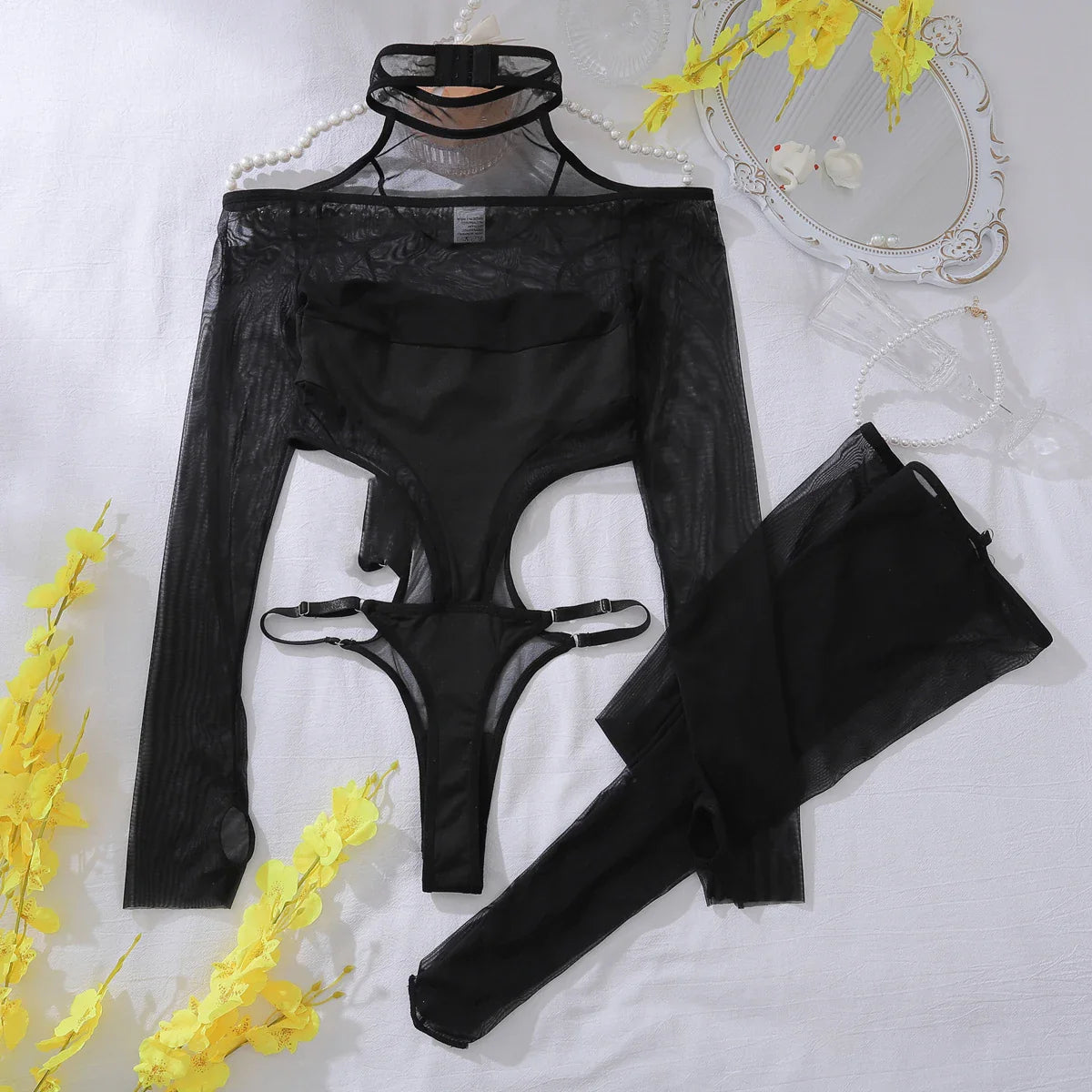 Sculpt Mesh Cutout Bodysuit