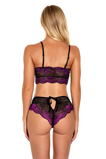 CONTI – Lacy Contrast Bra Set - LivingCurves Apparel & Accessories > Clothing > Lingerie Black / Red / Small