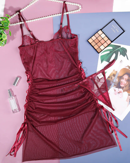 Sheer Mesh Nightdress with G-string