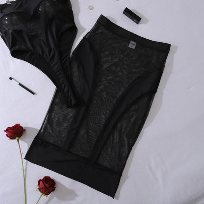 Sheer Temptation Mesh Bodysuit Set