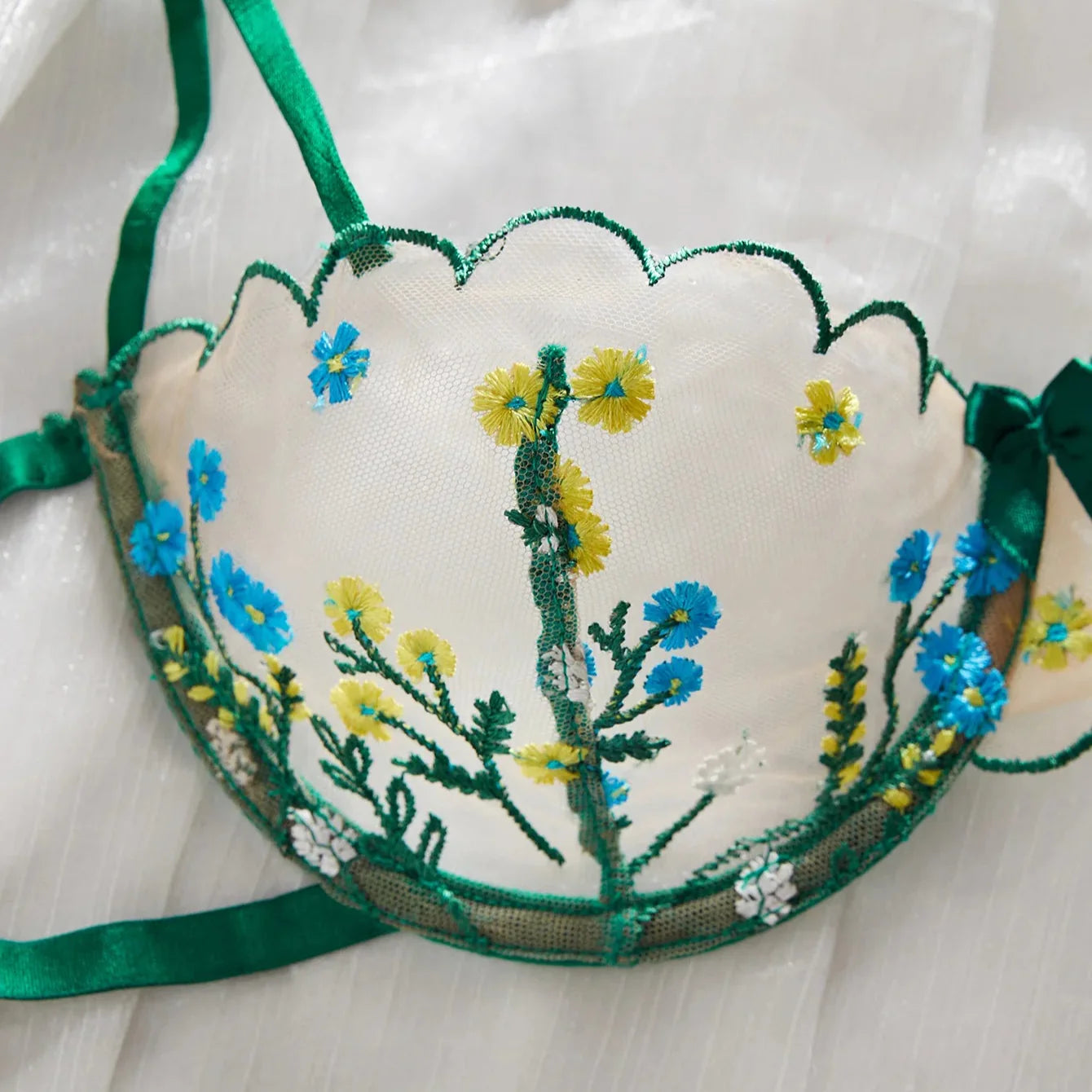 Wildflower Embroidery Lingerie Set