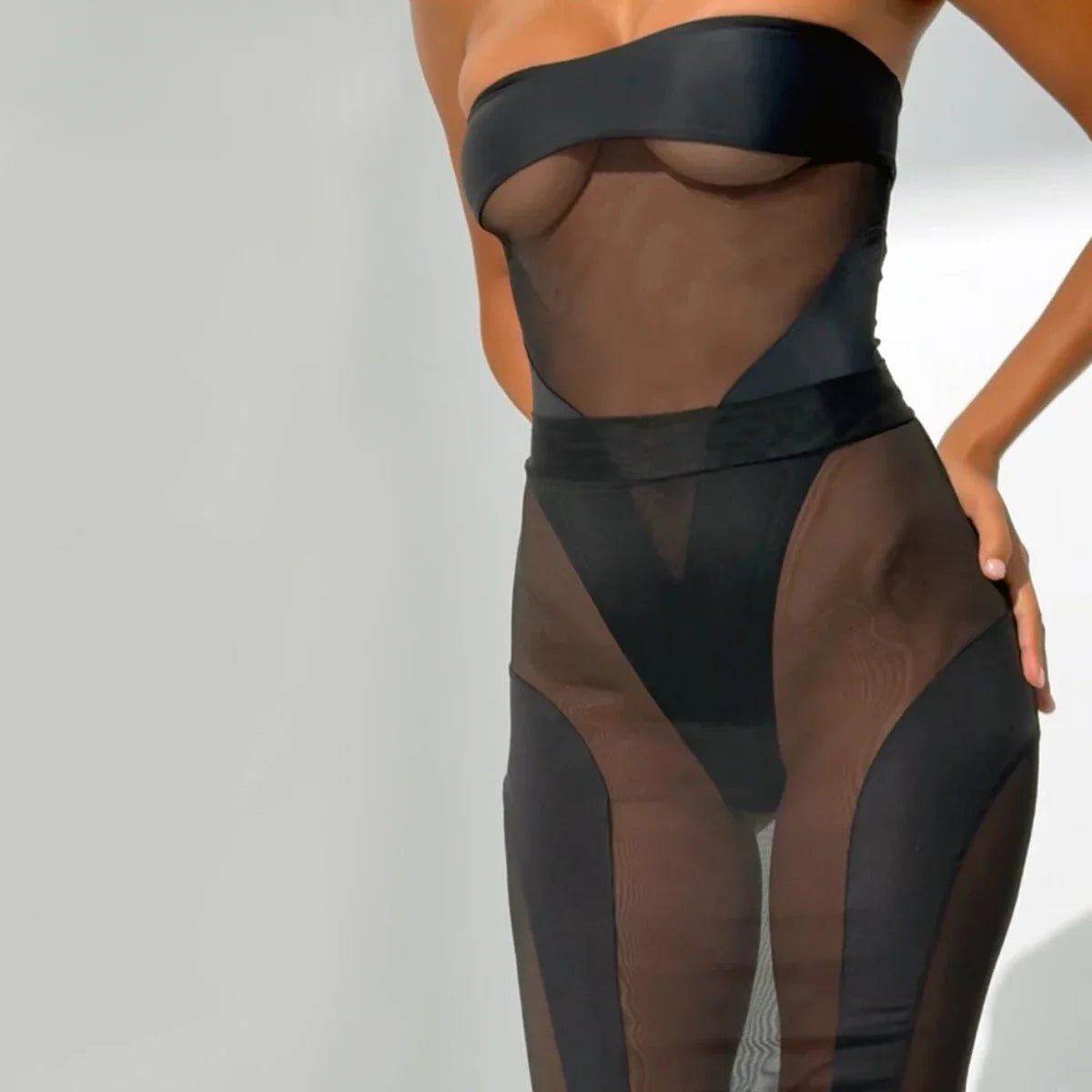 Sheer Temptation Mesh Bodysuit Set