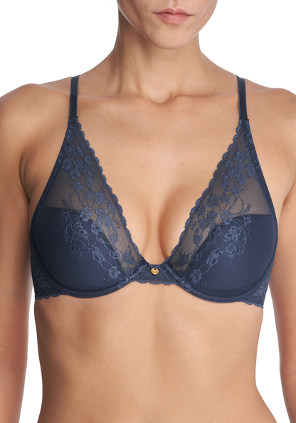 Natori Cherry Blossom Convertible Contour Underwire Bra #721191 - LivingCurves Bras Night Blue / 36DDD