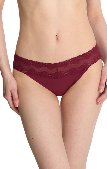 Natori Bliss Perfection V-Kini #756092 - LivingCurves Panties One Size / Dark Cherry