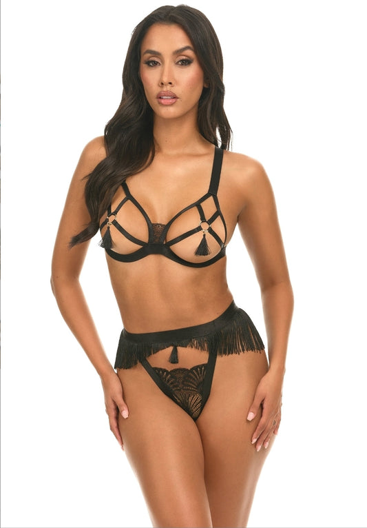 Lyra – Open Cup Lingerieset met merk Details