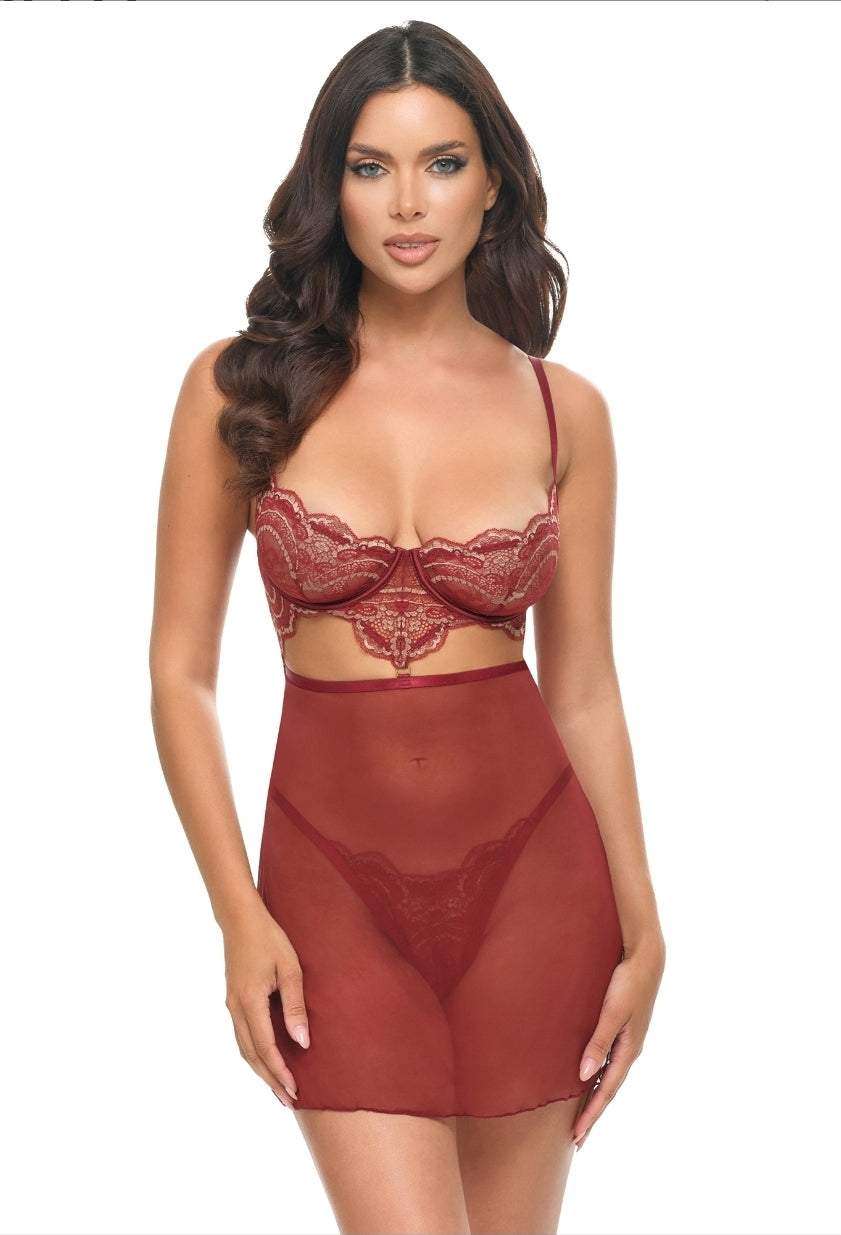 Syrah – Babydoll Set in Frosted Almond Kant