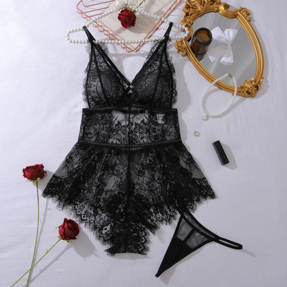 Midnight Bloom Lace Nightdress