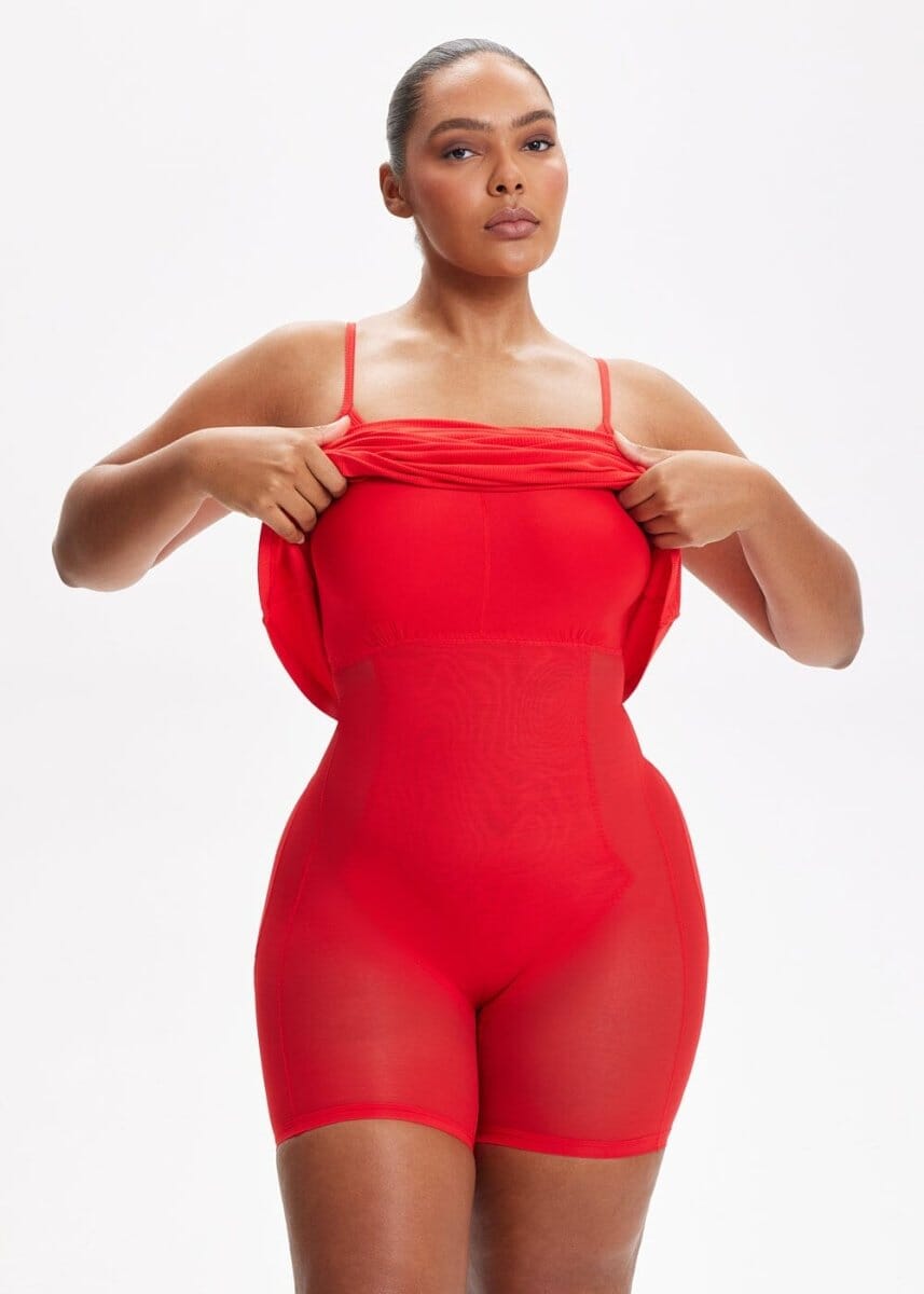 ELYNA – SecretSculpt Spaghetti Strap Midi Jurk