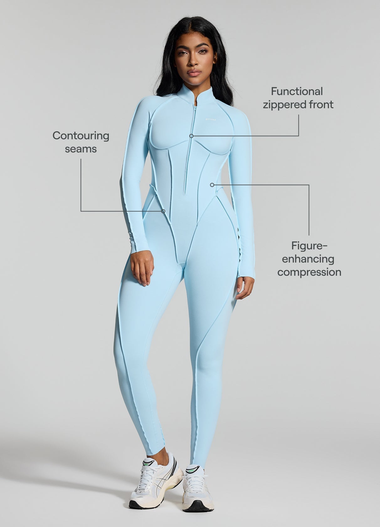 VÉRA – Full-Length Shaping Catsuit - LivingCurves Bodysuit Sky Blue / XS