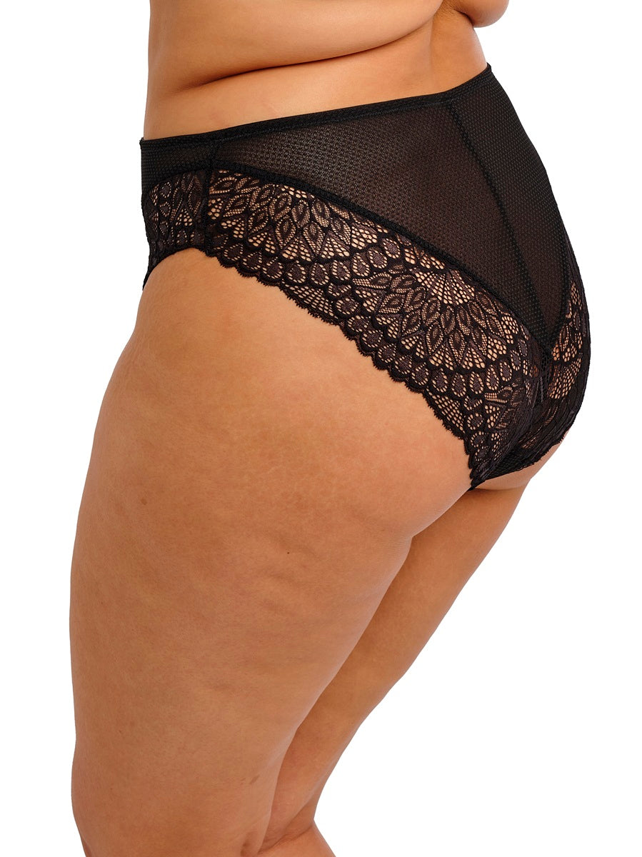 Elomi Tiernie Black High Cut Brief Panty 303350