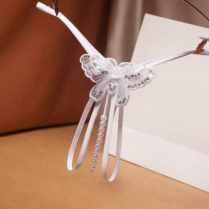 MARIPOSA – Sensuele Tanga met Parelbandjes en Fonkelend Vlinderborduurwerk