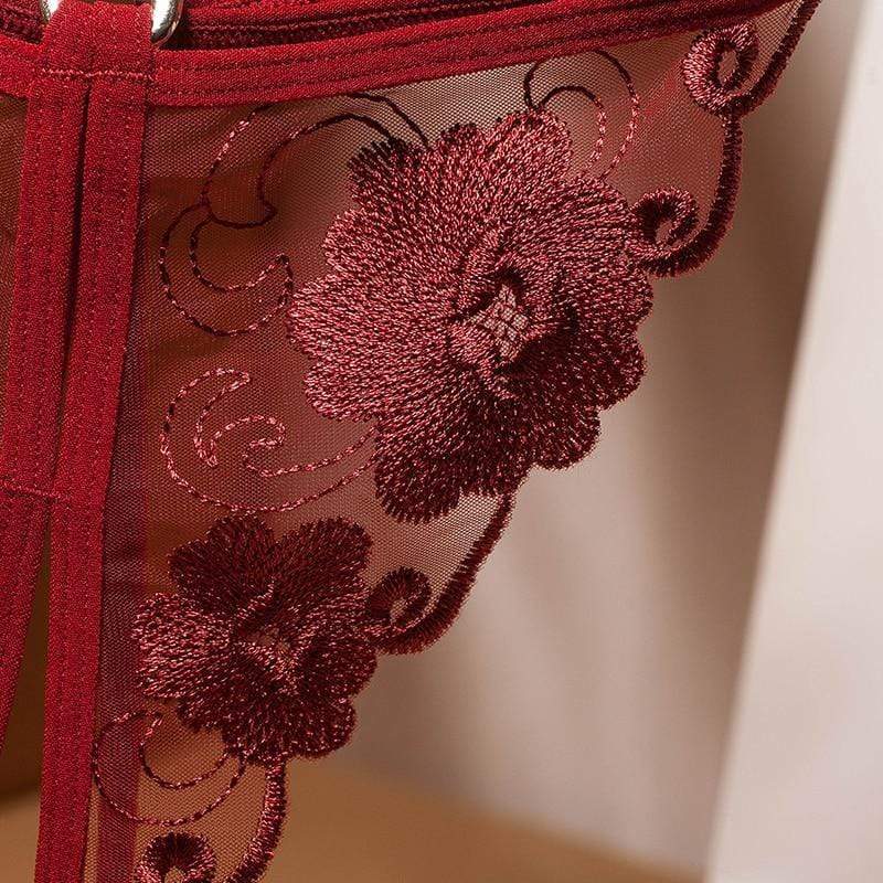 AURELIA – Sensuele Pearl Tanga met Bloemendetail