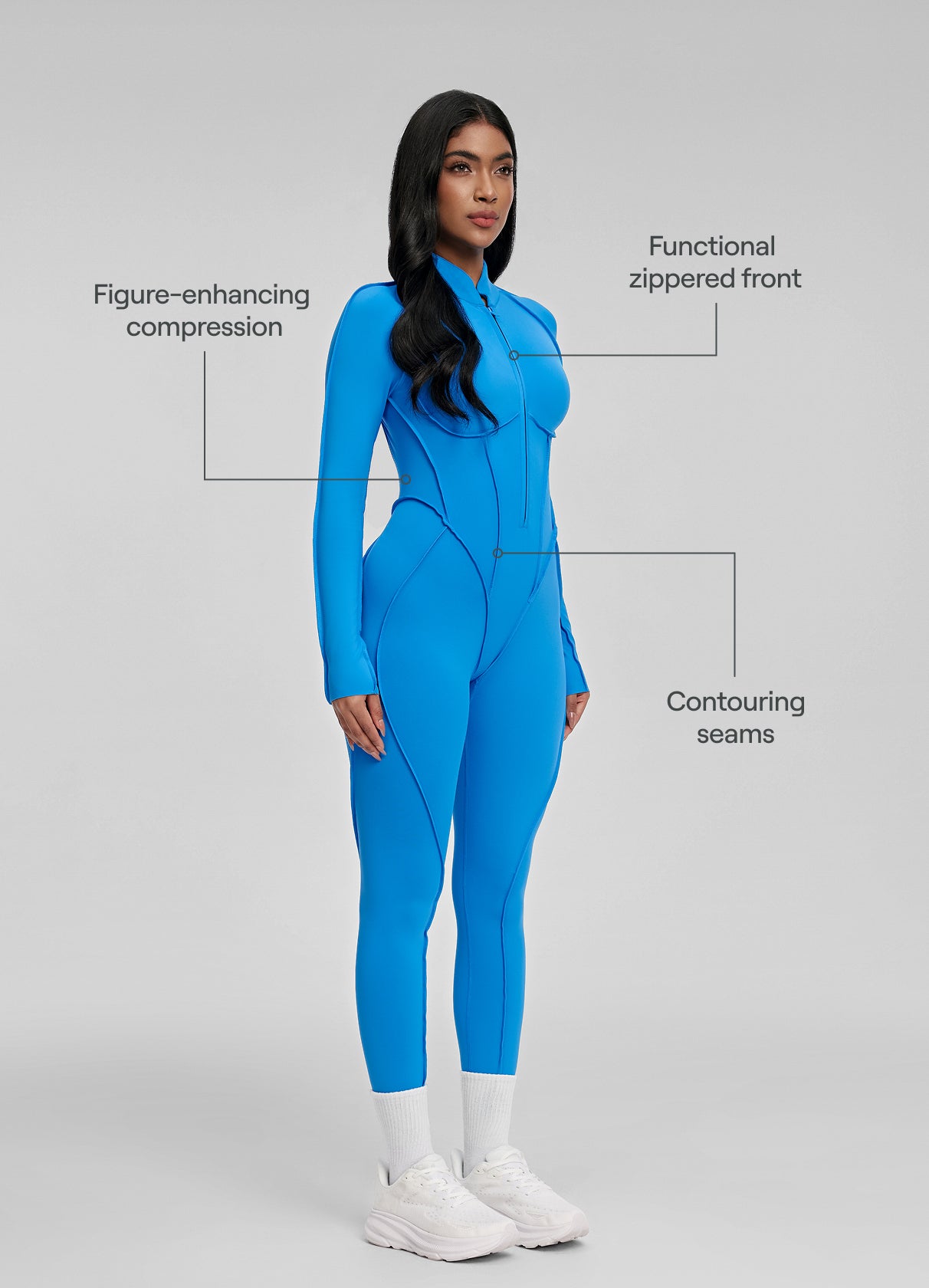 IVAN – Full-Length Shaping Catsuit - LivingCurves Bodysuit Tranquil Blue / XS