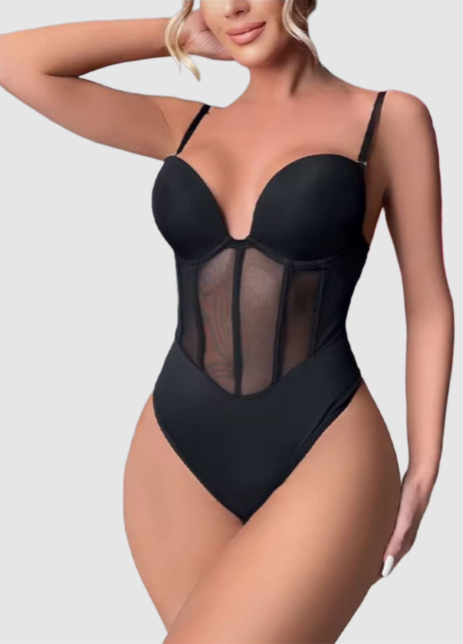 EYVIA – Shapewear Bodysuit met 5 Baleinen - LivingCurves variable s / zwart