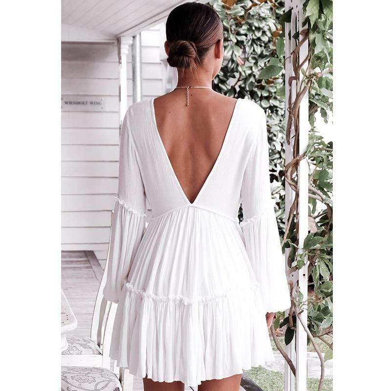 Lyona white beach dress – witte strandjurk van luchtige stof