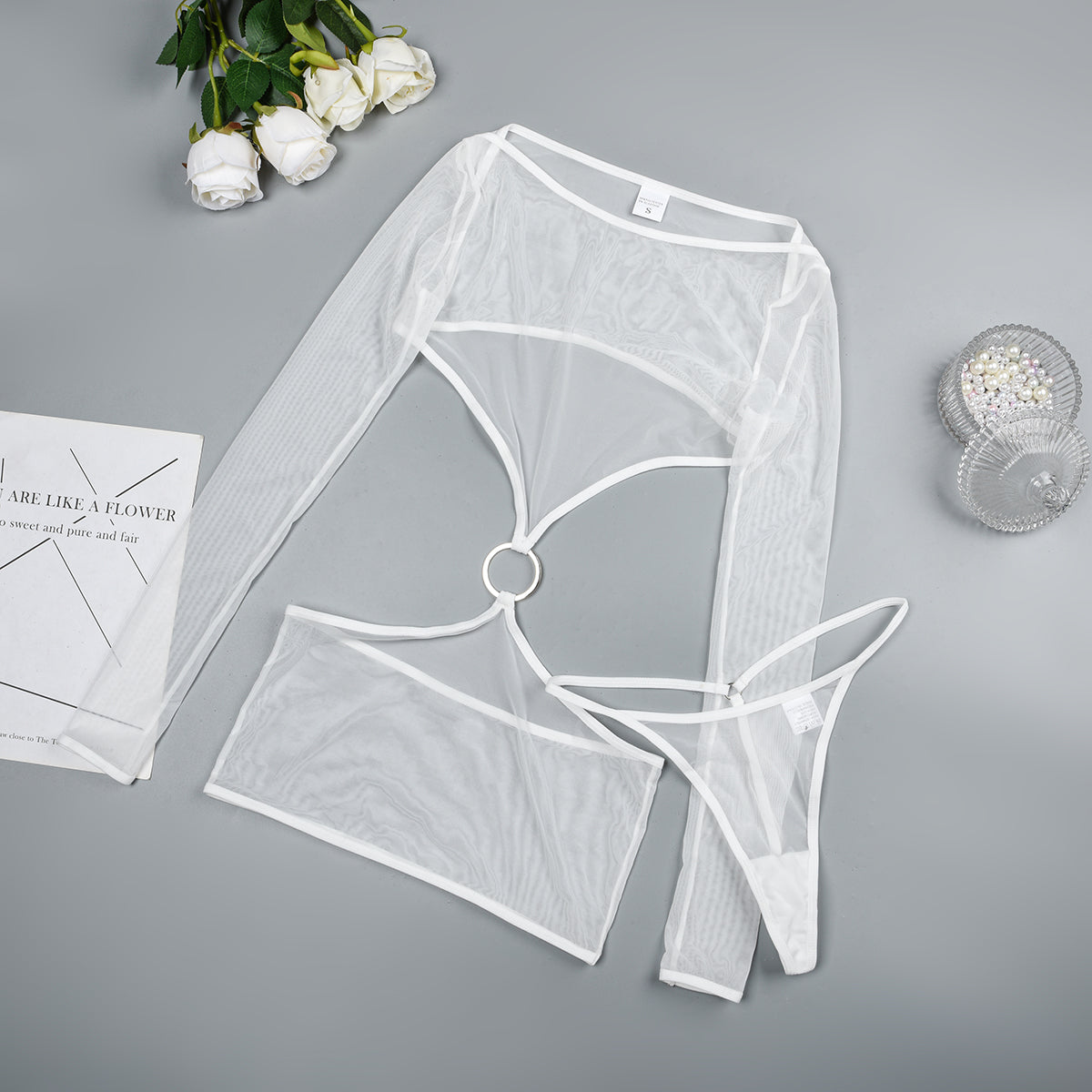 Elise mesh night set – nachtset van mesh met zachte afwerking
