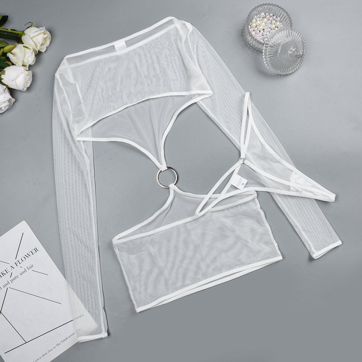 Elise mesh night set – nachtset van mesh met zachte afwerking