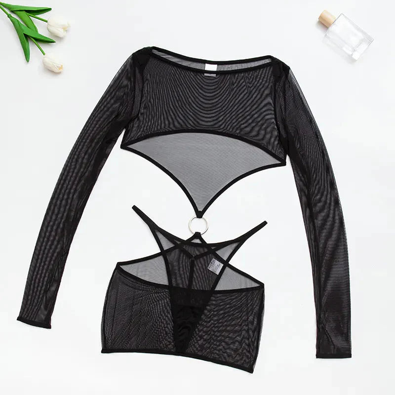 Elise mesh night set – nachtset van mesh met zachte afwerking