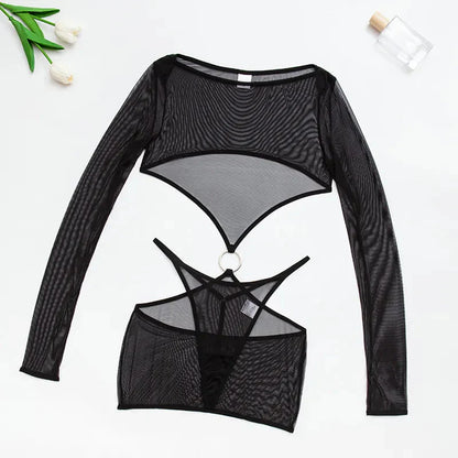 Elise mesh night set – nachtset van mesh met zachte afwerking