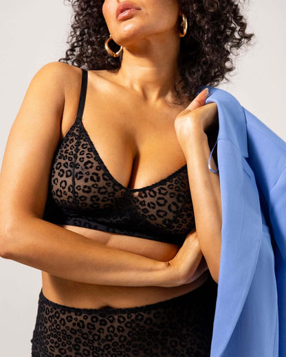 SELVYA – Mesh Balconette Leopard