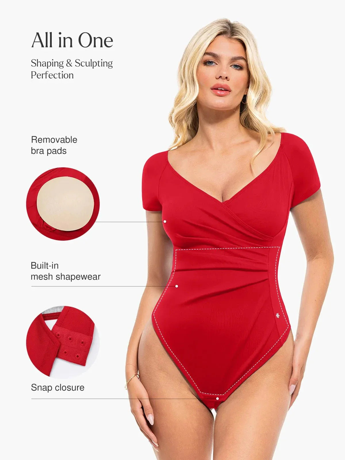 ISOLA – Bodysuit met Peach Heart Halslijn - LivingCurves Zwart / XS