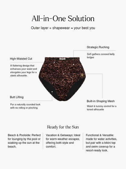 JUNGLESCULPT – High-Waisted Shaping Bikini Bottom