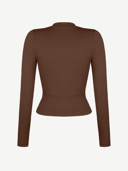 CAIA – Seamless Shaping Top - LivingCurves activewear Dark Brown / S