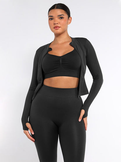 CAIA – Seamless Shaping Top - LivingCurves activewear Dark Brown / S