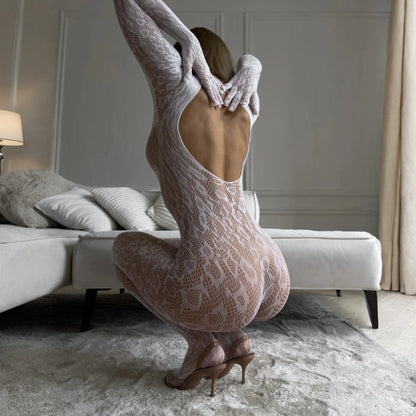 Serpent Backless Lace Catsuit