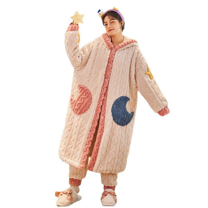 Fleece Flannel Cute Sweet Autumn And Winter Pajamas