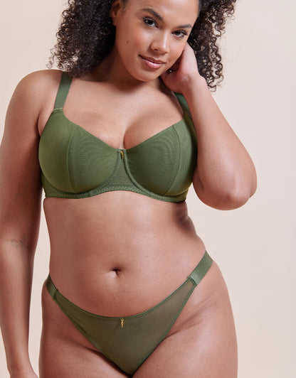 VERNY – Tanga in Fern Green - LivingCurves Lingerie Bottom L