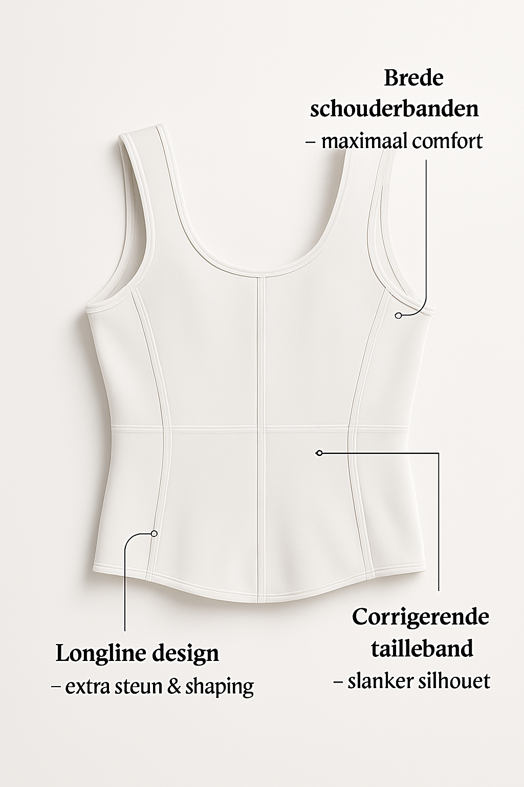 LYRA – Longline Beha met Beugel - LivingCurves Full Figure Underwire Bra White / 34B