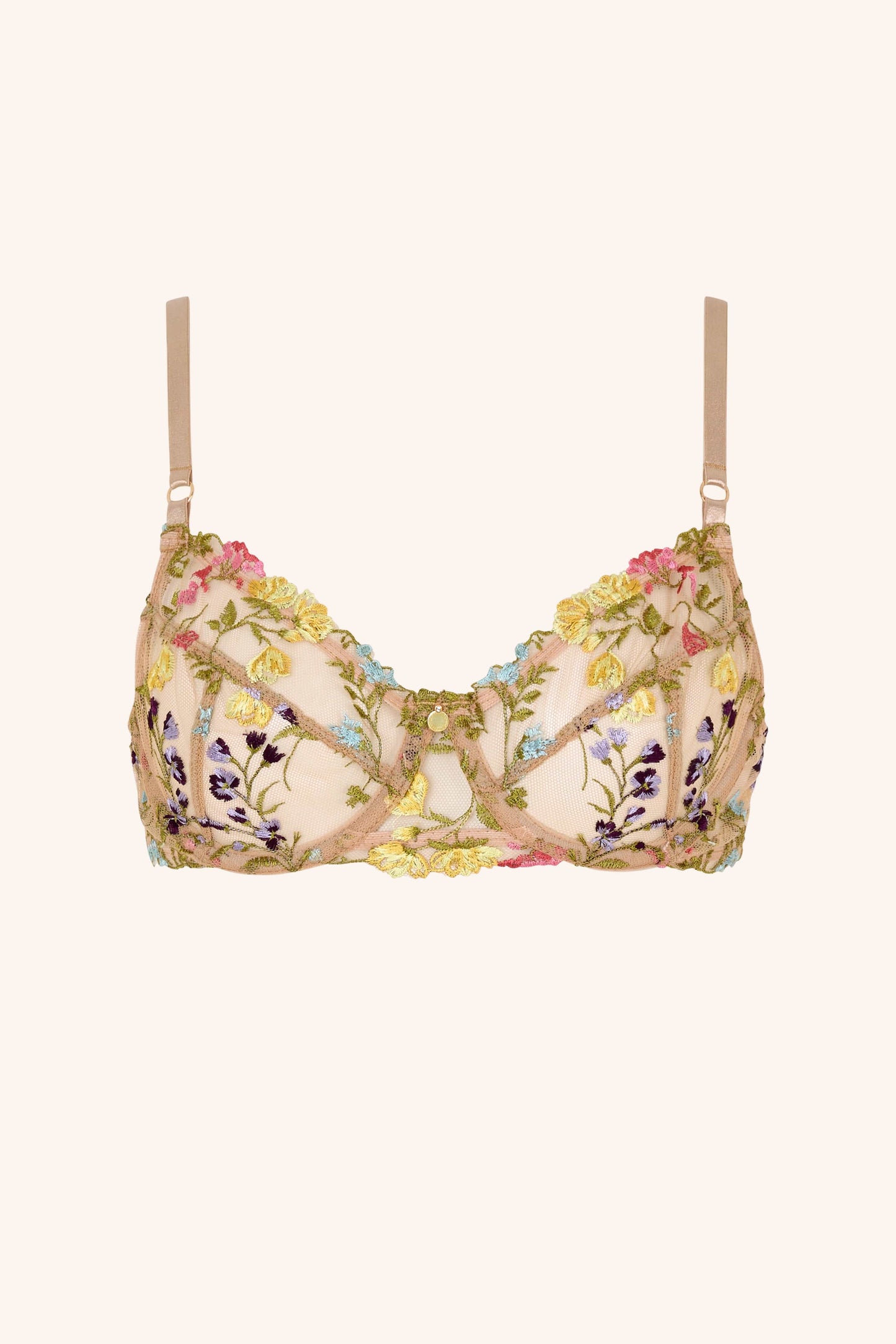 Wildflower – Geborduurde Beugelbh met Kant