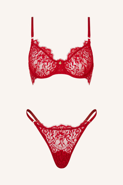 DAINTY – Burgundy Lace BH
