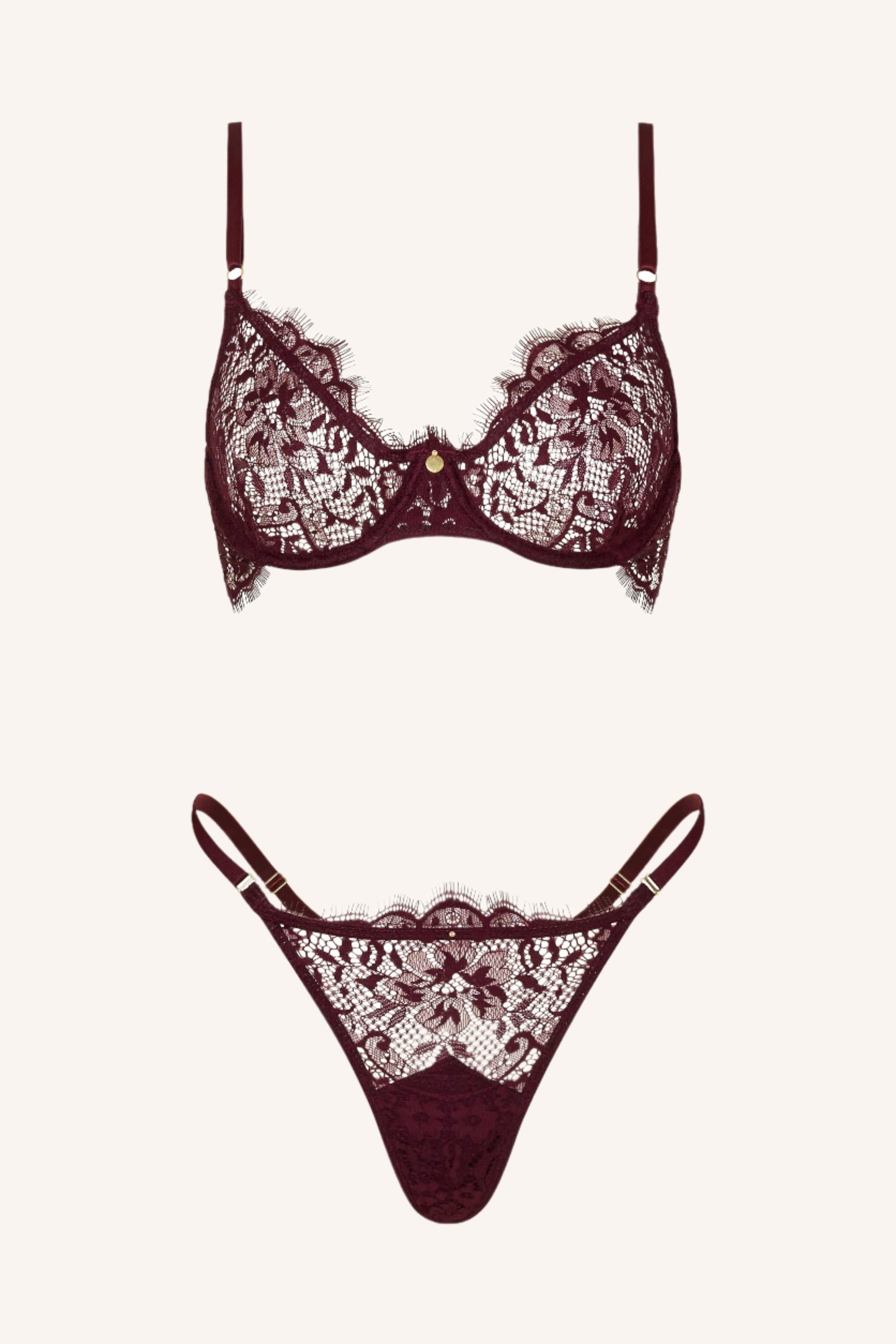 DAINTY – Rode Lace Demi BH