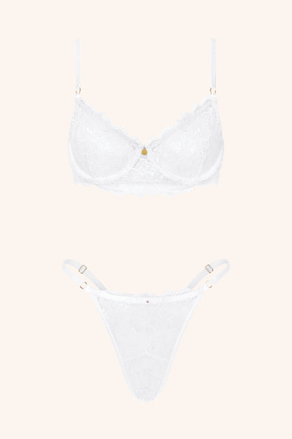 Noir Bloom – Geborduurde Beugelbh in Wit Kant