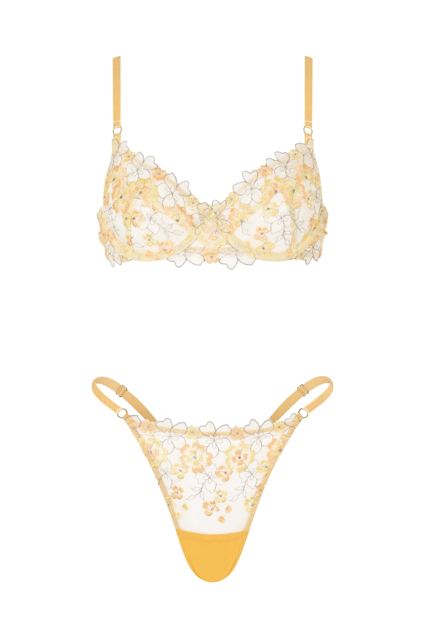 Blossom – Geborduurde Beugelbh met Blauwe Bloemen