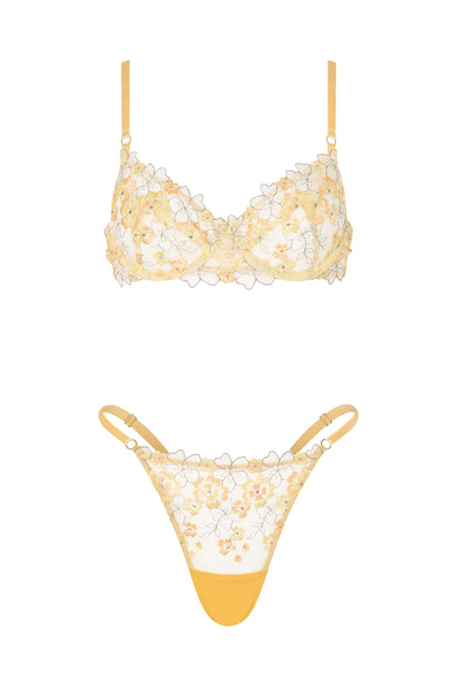 Blossom – Geborduurde Beugelbh met Blauwe Bloemen