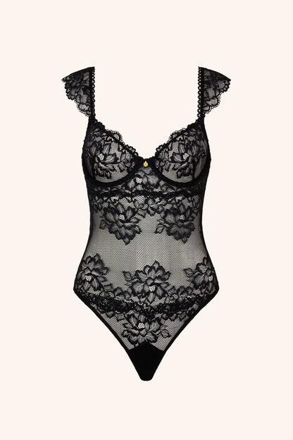 COQUETTE – White Ruffle Bodysuit