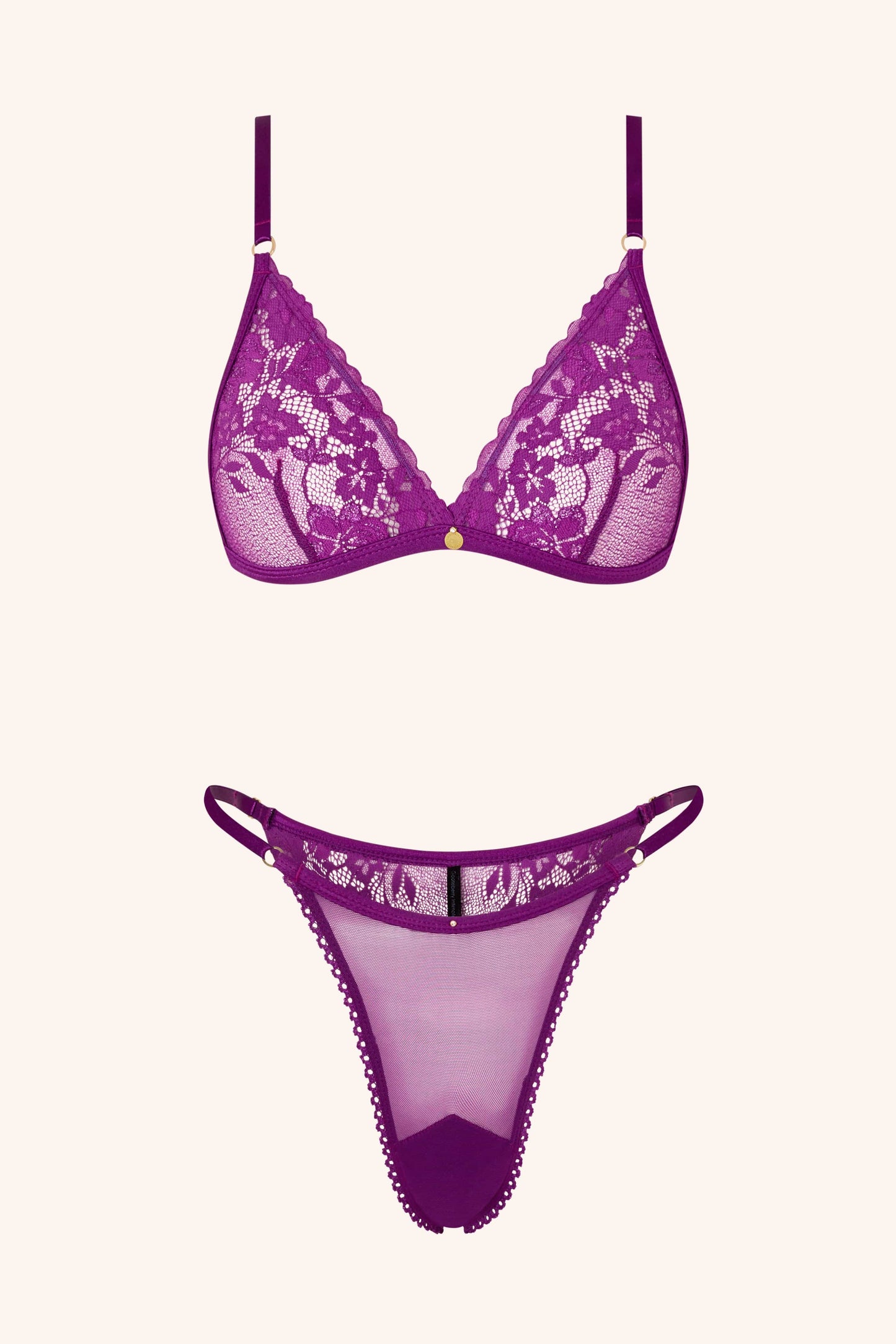 Star – Ongewatteerde Triangel Bh in Zwart Kant