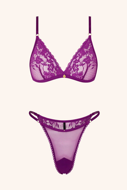 Star – Ongewatteerde Triangel Bh in Zwart Kant