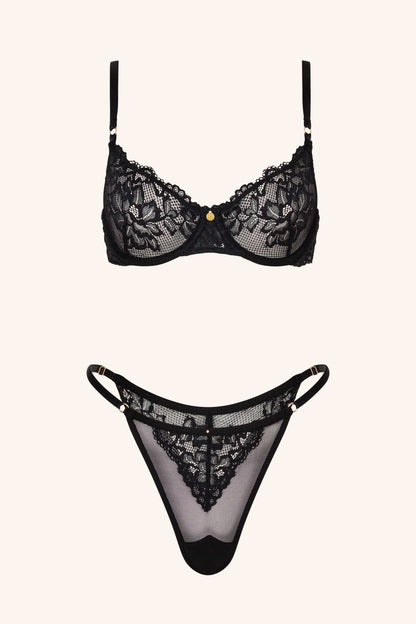 COQUETTE – Zwarte Kant BH met Demi-Cup