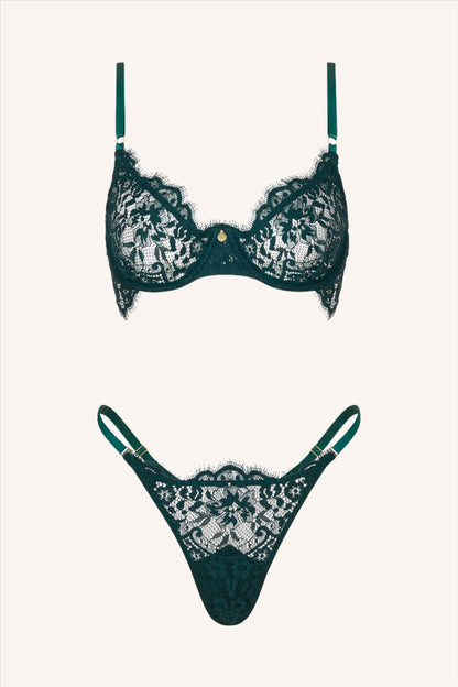 DAINTY – Emerald Lace BH