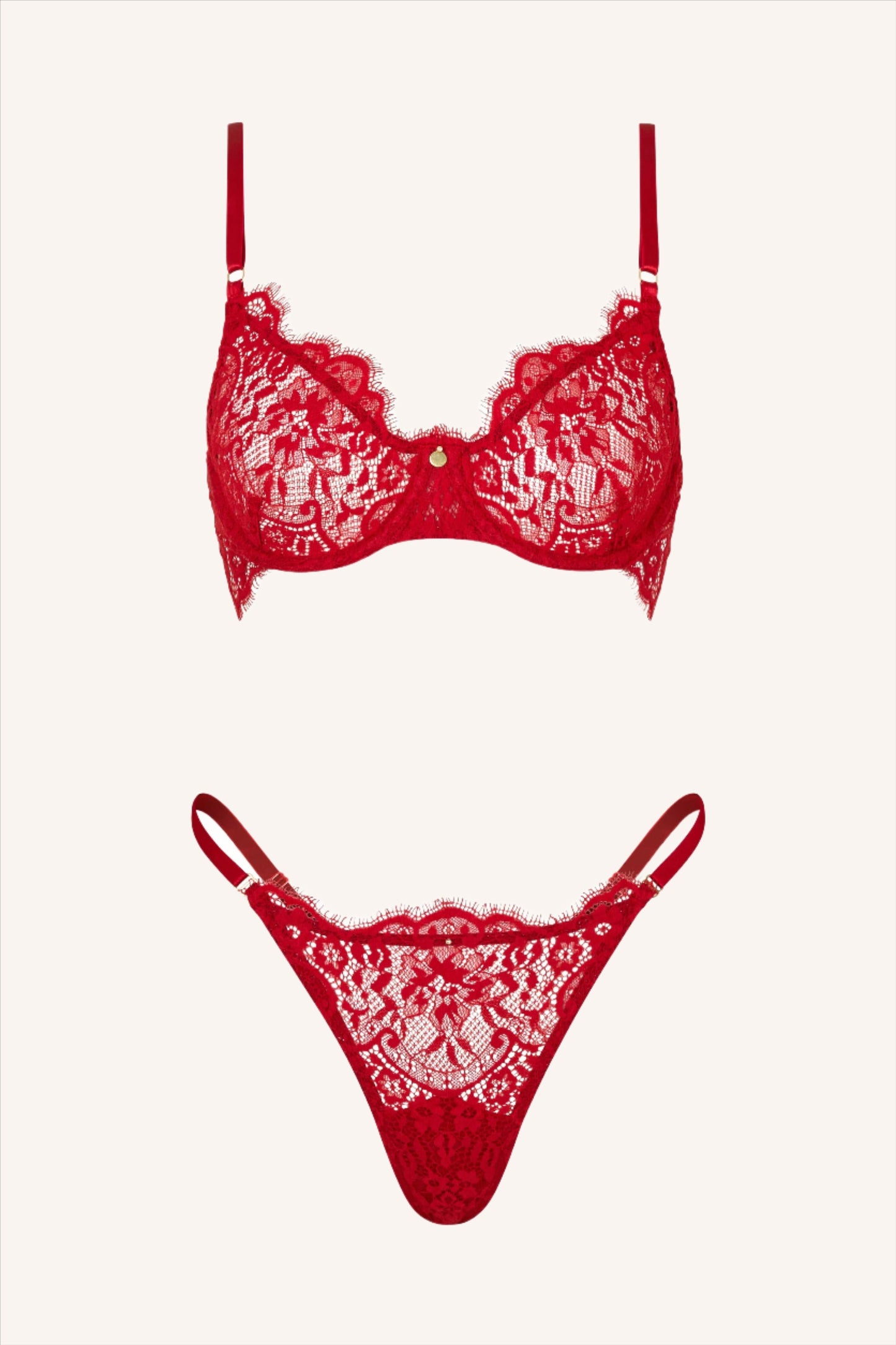 DAINTY – Rode Lace Demi BH