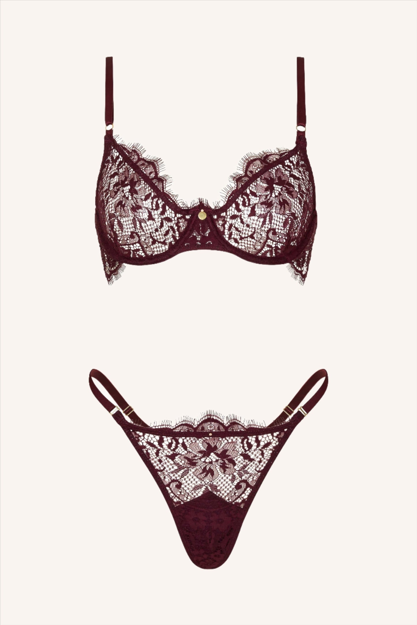DAINTY – Burgundy Lace BH