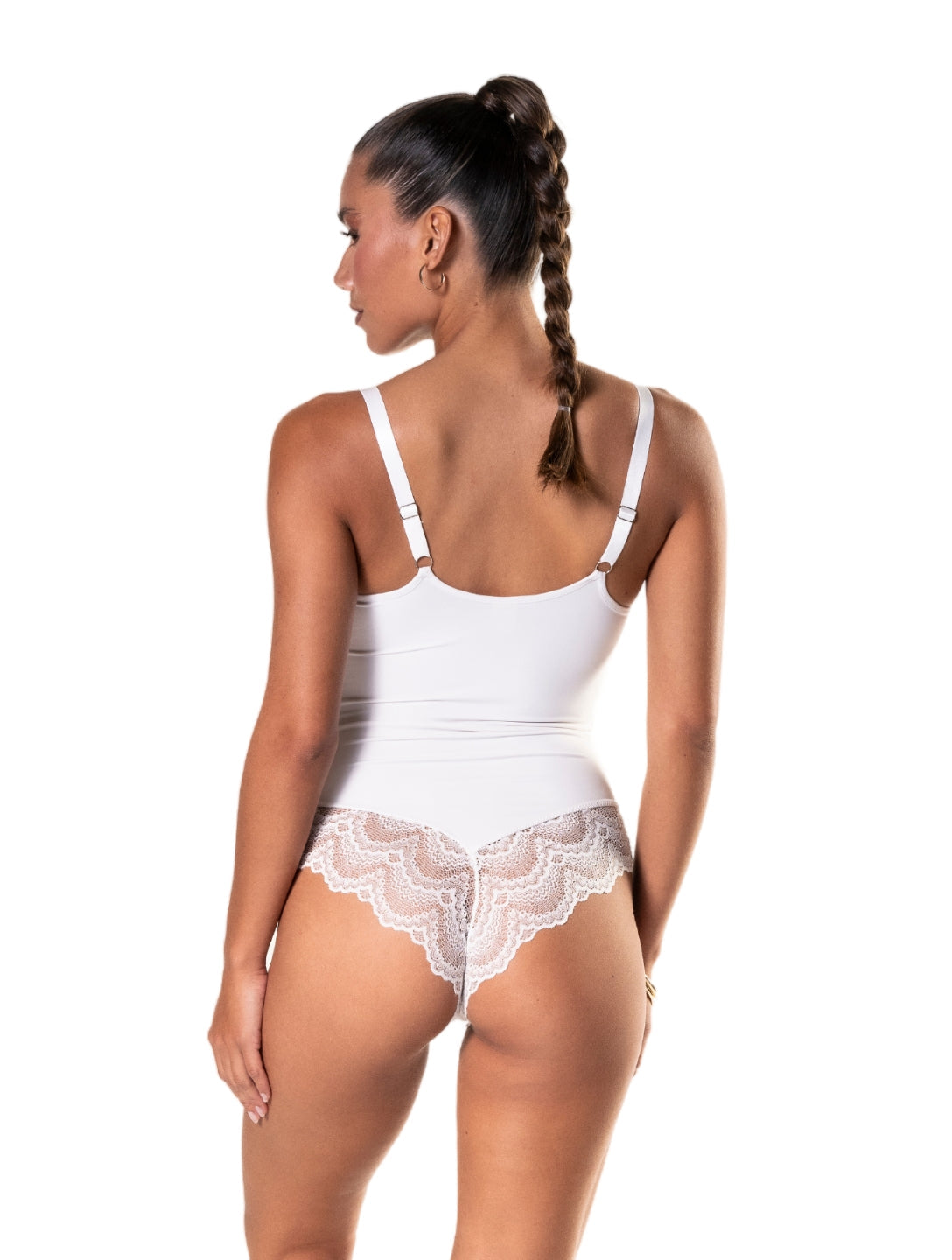 LUNARA – Half Lace Bodysuit - LivingCurves Bruin / S