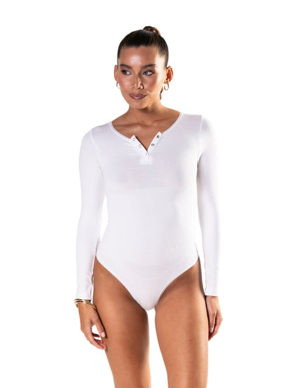IVA – Naadloze Bodysuit met Lange Mouw - LivingCurves Wit / XS/S