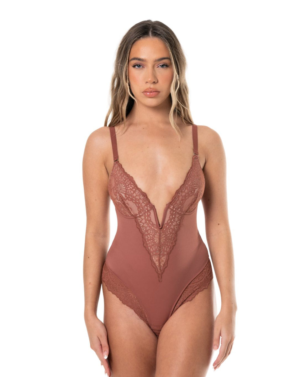 ELISE – V-Hals Lace Bodysuit