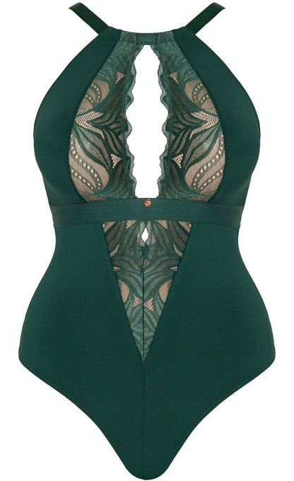 Curvy Kate Scantilly Indulgence Emerald Stretch Lace Bodysuit 010704