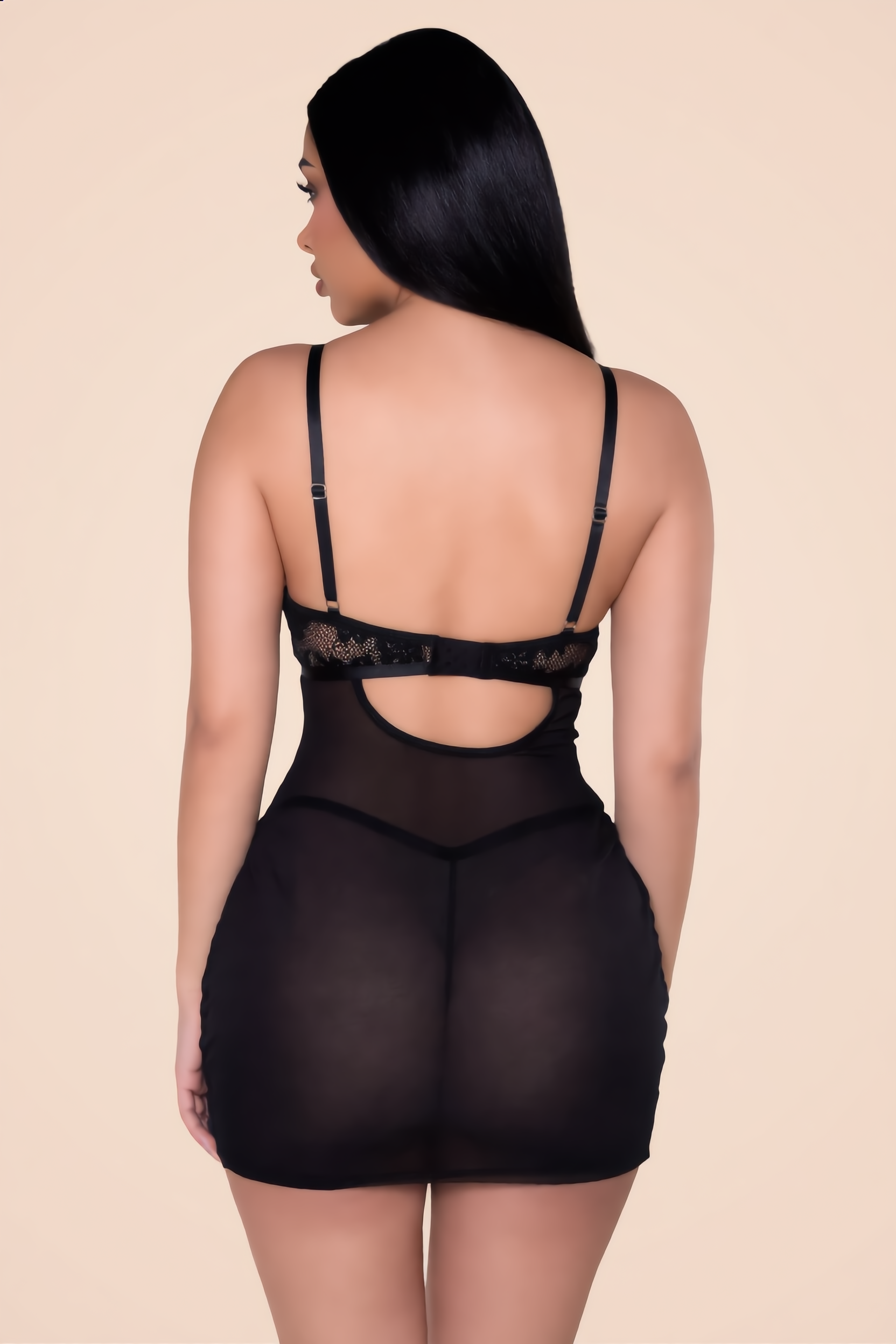 Babydoll Set Dames Kant – Zwart Met Split En String – Verleidelijk Design & Soepele Pasvorm